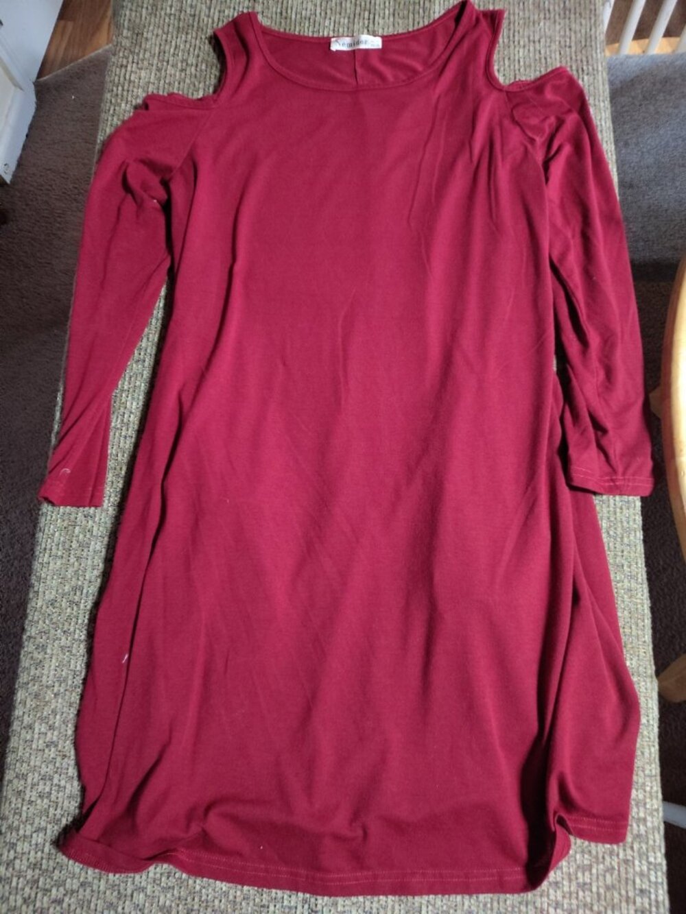 Nemidor Dress Womens 24 Auburn Cold Shoulder Short Sleeve Plus Size Swing Casual